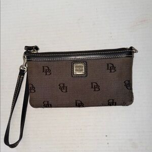 Dooney & Bourke Brown and Dark Brown Signature Wristlet